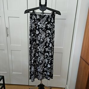Floral Black and White Skirt